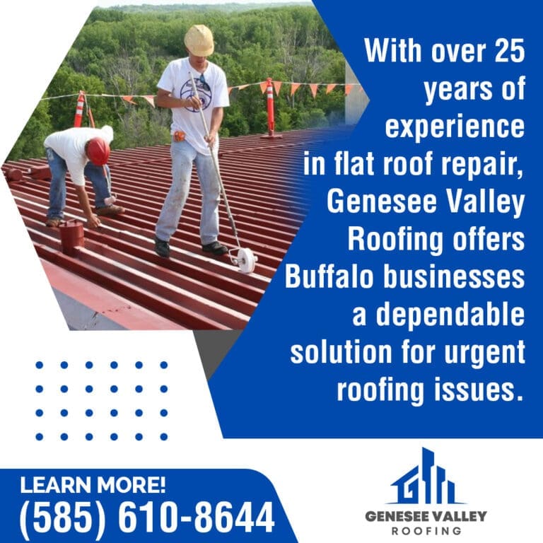 Genesee Valley Roofing flat roof repair experts servicing commercial buildings in Buffalo and Western New York