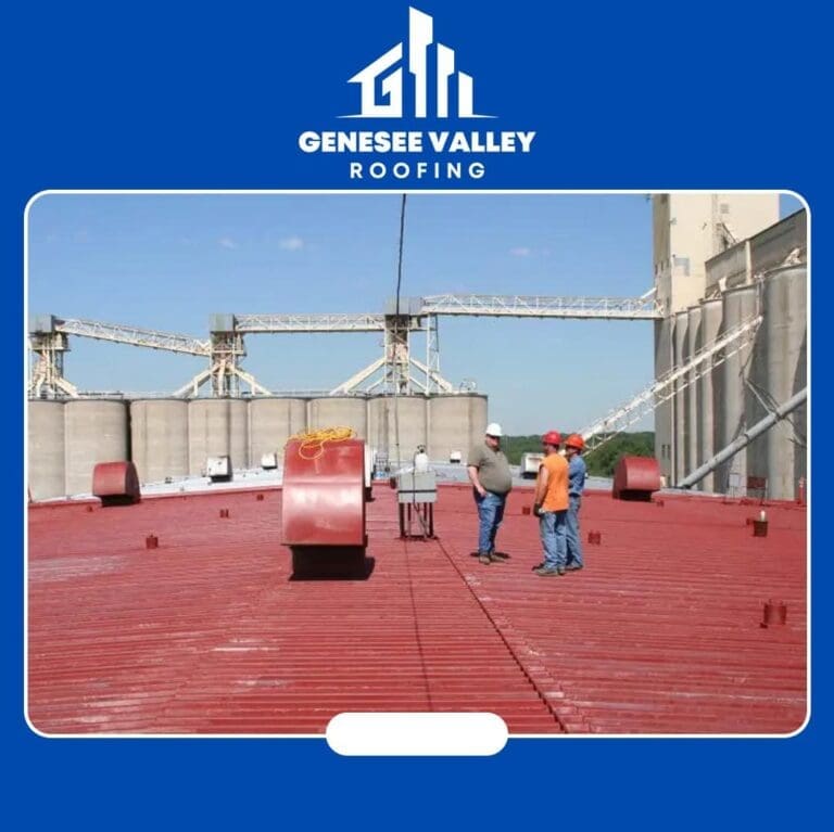 Single-ply roofing contractor in Buffalo, NY installing TPO or EPDM membrane systems.