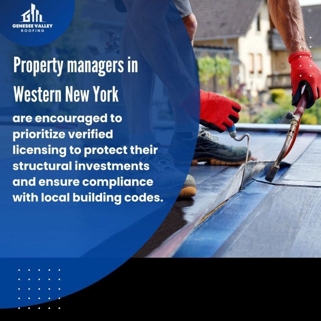 Certified commercial roofing services and local building code compliance for property managers in Western New York.